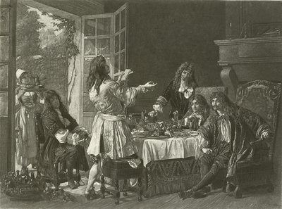 Een diner in het huis van Molière in Anteuil door Gaston Melingue